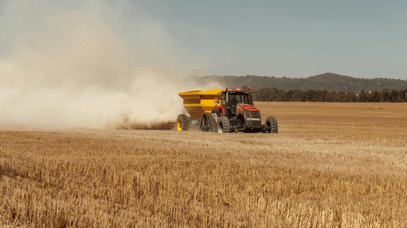 An image of a farm field that is being worked just outside of the GTA.