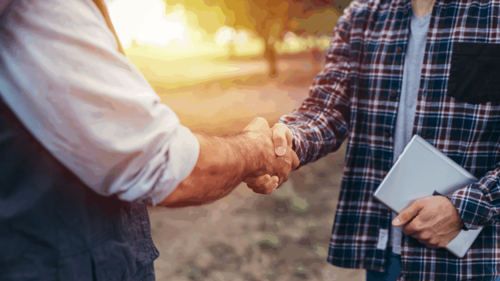 An image of a local CPA meeting and shaking hands with a client in North York