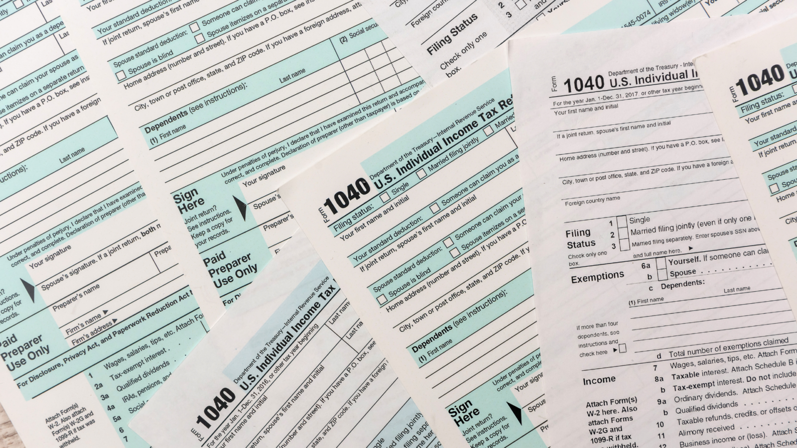 An image of some US Tax documents